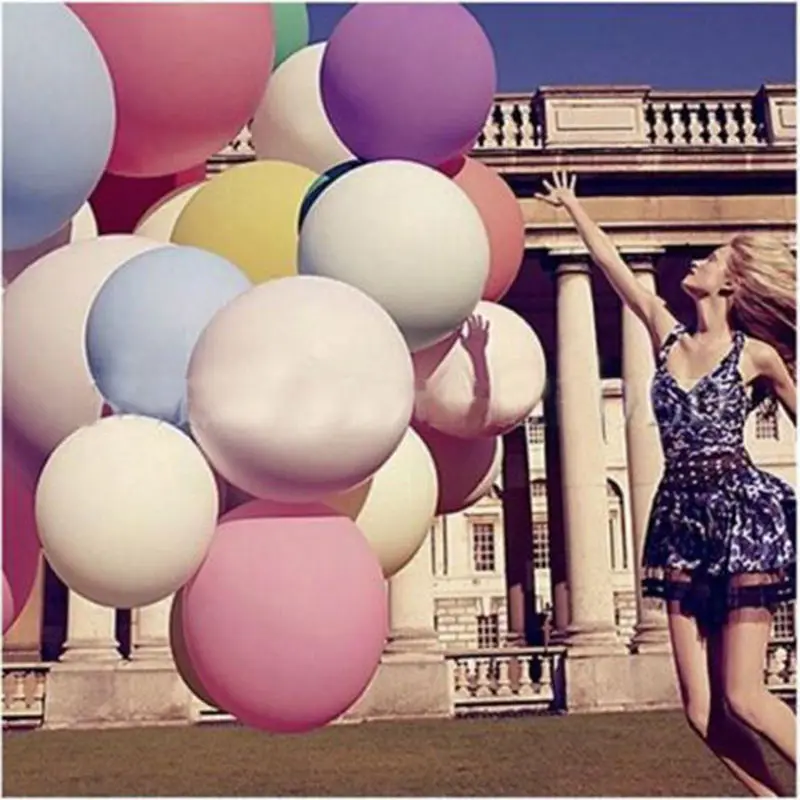 

36 Inches Balloon 5Pcs Colorful blow up Ball Helium Inflable Big Latex Balloons For a Birthday Party Decoration