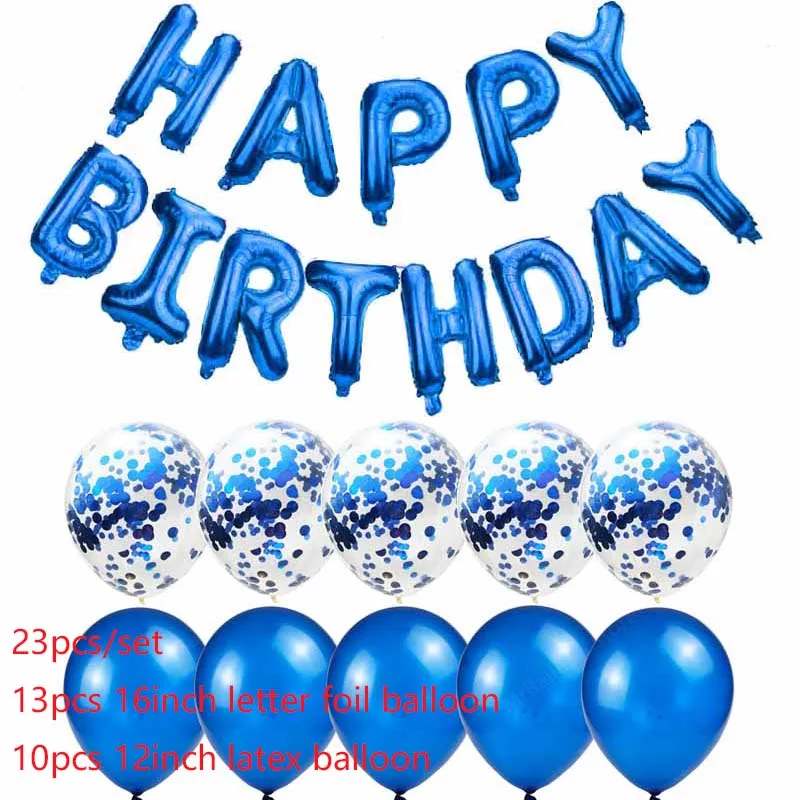 Birthday Ballons BL Воздушный шар с днем рождения, украшение для дня рождения, для взрослых и детей, фольга, буквенные шары, баннер, игрушки, надувные шары S8XN - Цвет: Birthday Ballons BL
