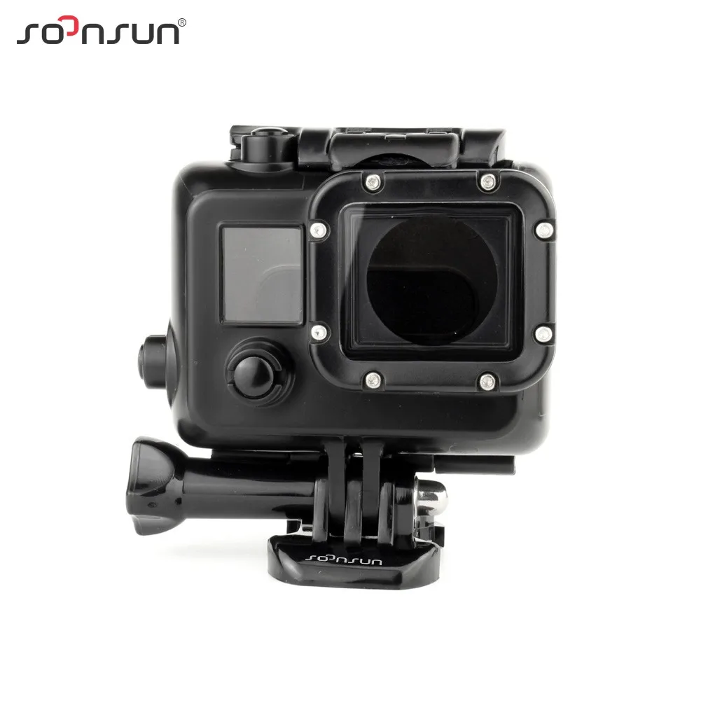 SOONSUN затемненный чехол с каркасом, чехол с застежкой для GoPro Hero 3 3+ 4, аксессуары для Go Pro