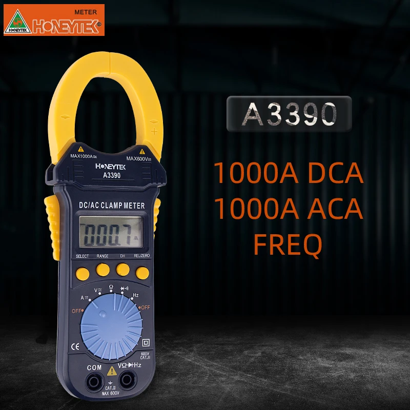 HONEYTEK портативный цифровой мультиметр-зажим 1000A ACA/DCA метр тест er может тест Ом FREQ подсветка AC/DC Амперметр Ручной ЖК-дисплей