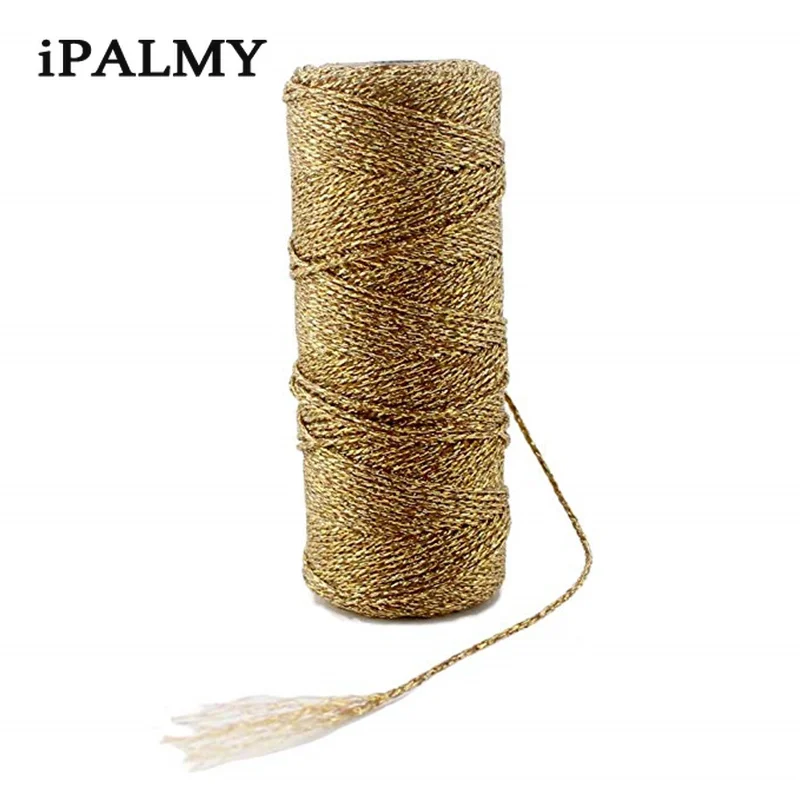 Ipalmay 3 шт. Золотой/Серебряный/розовое золото блестящий упаковочный веревочный шпагат, 12 слоев(110 Ярд/катушка) детский день рождения украшенный шпагат для выпечки
