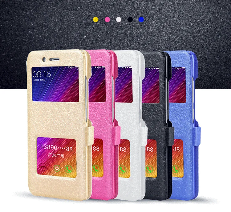 Телефон Случае Для XiaoMi 4C 4S 5 5S Splus Max Mix кожа Откидная Крышка Двойной Окно Просмотра