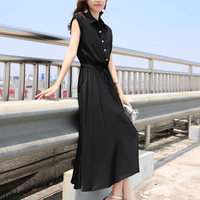 Женское платье Новинка лета 2019 Модное Длинное выше колена из меди и шелка аммиака