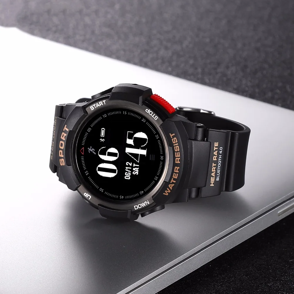 Bluetooth F6 Smartwatch IP68 Водонепроницаемый монитор сердечного ритма Фитнес трекер