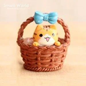 Dark Brown Basket Kawaii милый суши десерт кошка фигурка мини животное домашний декор миниатюрное украшение для сада в виде Феи аксессуары современный бонсай фигурка - Цвет: Dark Brown Basket