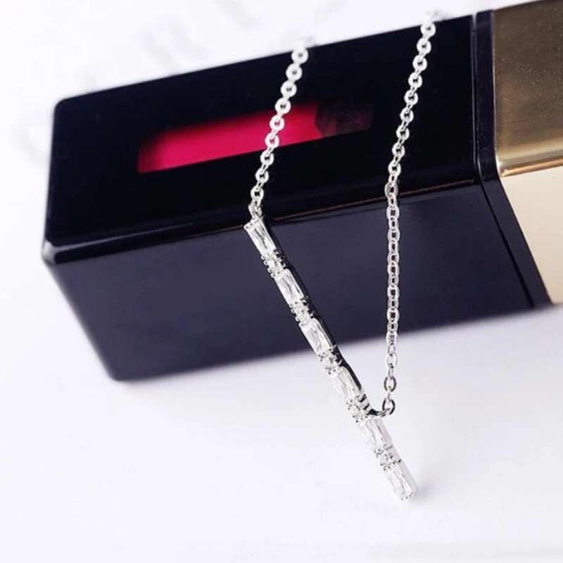 Подвеска в виде флейты из бамбука и циркония серебра 925 пробы с эффектом памяти