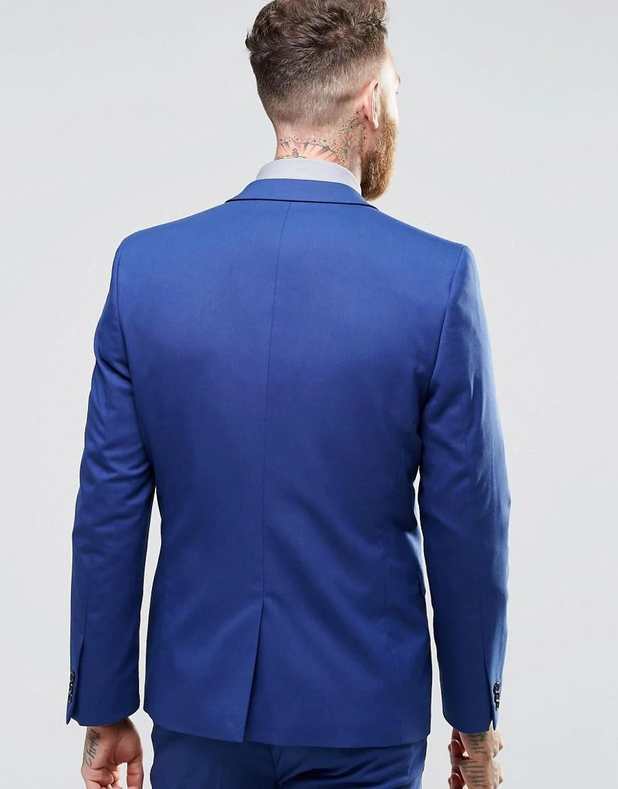 Свадебный костюм из 3 предметов yiwumensa Trajes Para Hombre Королевского синего цвета для
