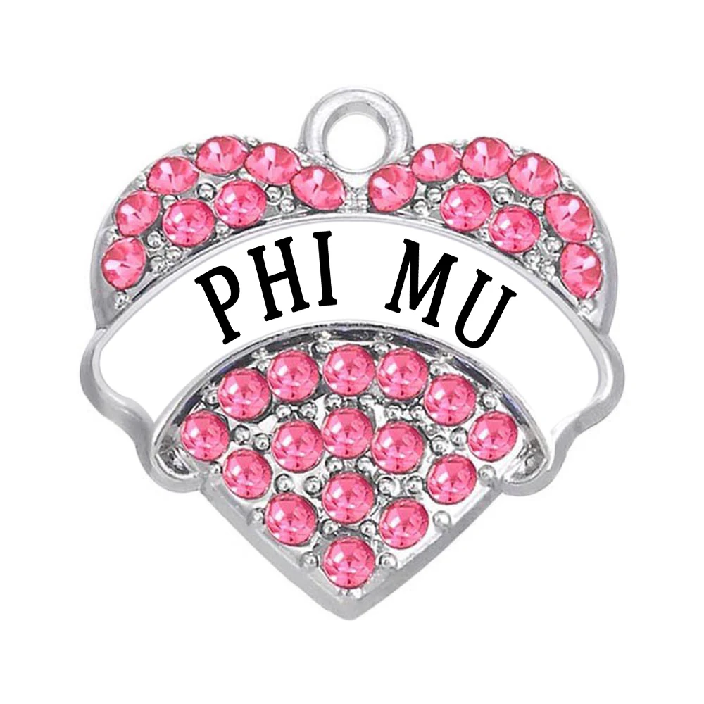 Изысканные стразы инкрустированные в форме сердца металлический Шарм PHI MU