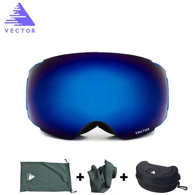 blue 2 Векторные новые брендовые лыжные очки двойной UV400 Анти-туман большая Лыжная маска очки для катания на лыжах профессиональные мужские и женские зимние сноубордические очки - Цвет: blue 2