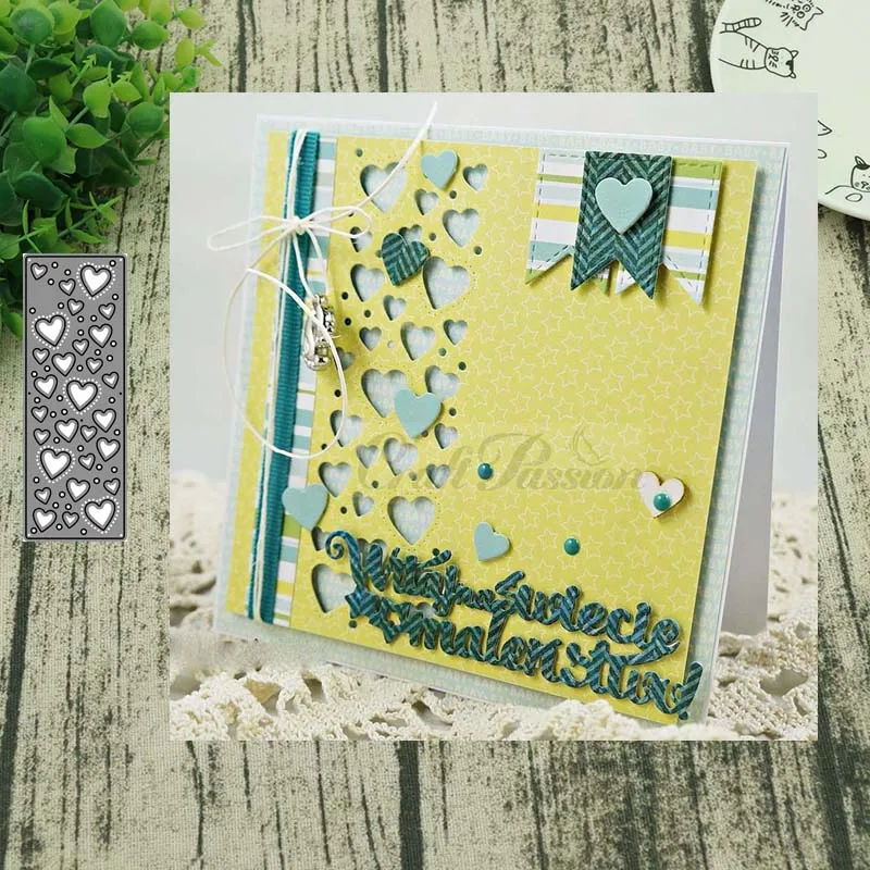 Металлические Вырубные штампы AddyCraft вырезанные с сердцами фон для скрапбукинга