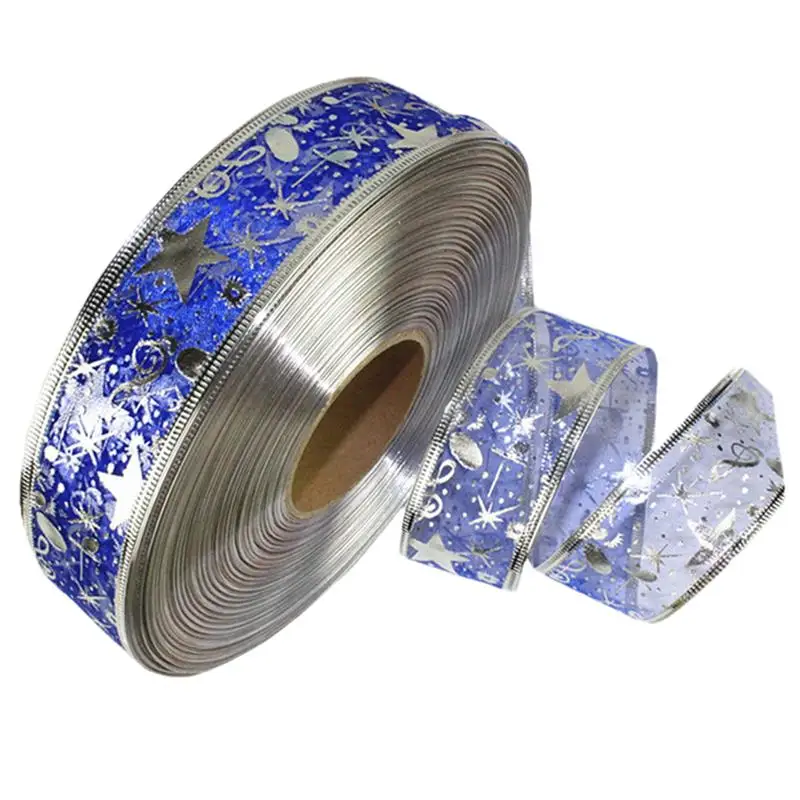 FunPa 100 ярдов Рождественская лента блестящая круглая звезда узорная елка