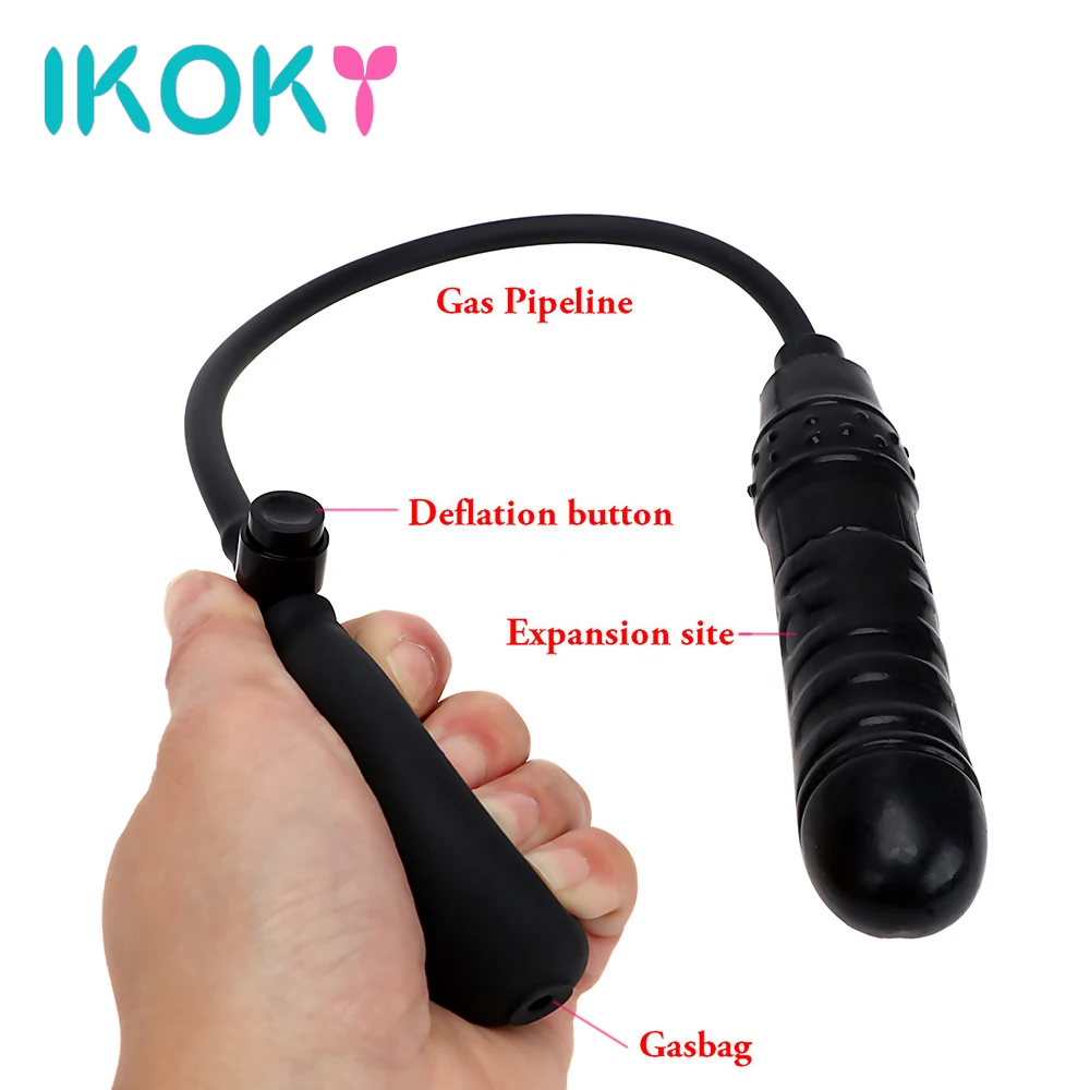 IKOKY анальная пробка женская мастурбация черный искусственный пенис огромный