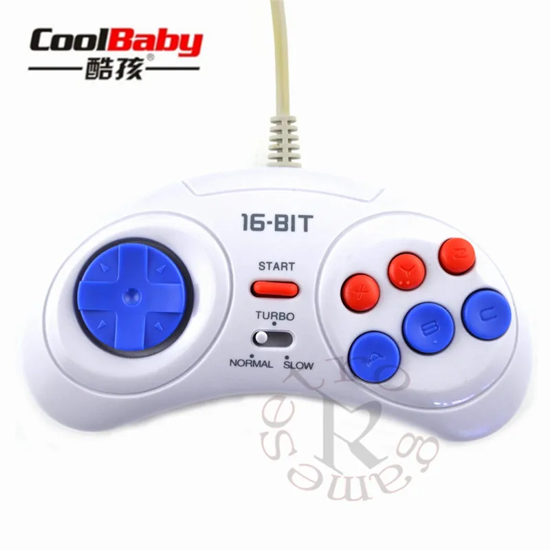 

2pcs 16 bit Classic Wired Game Controller for SEGA Genesis 6 Button Gamepad for SEGA Mega Drive Mode Fast Slow white