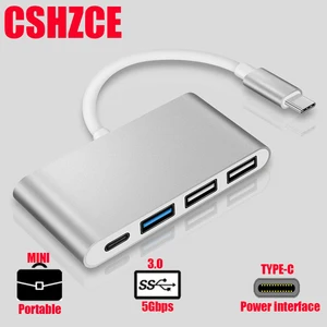 Usb-хаб с адаптером питания, новейший мульти-порт s Usb 3,1 Тип C, USB-C, мульти-порт, адаптер, донгл, док-кабель для Macbook Pro