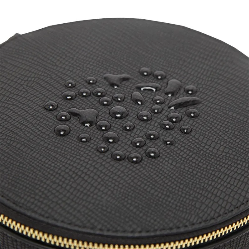 

Fashion black round jewelry storage box Cosmetic Bags Women Make up Bag Travel Organizer Beauty Toiletry MakeUp Case neceser sac