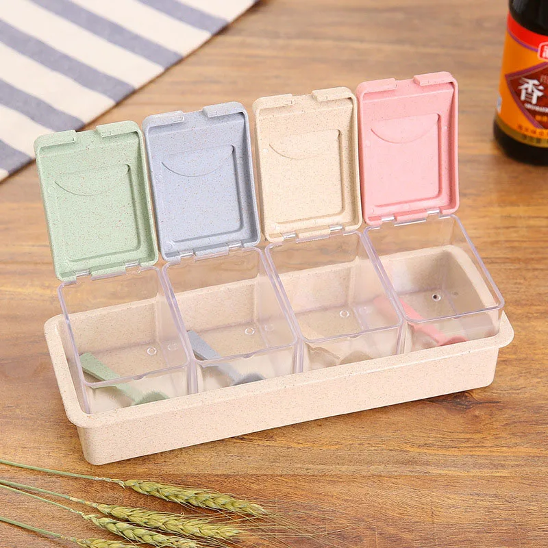 QuickDone 4 вкуса пшеничная соломенная банка для специй набор приправ банки соли