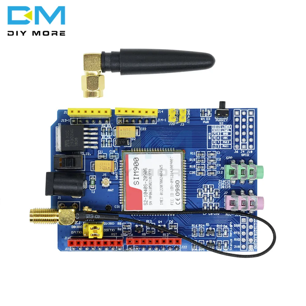 Модуль платы SIM900 850/900/1800/1900 МГц GPRS/GSM совместимый с Arduino GPIO PWM RTC | Электронные