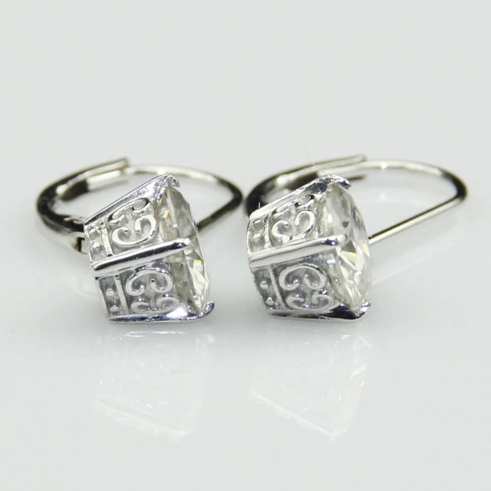 Женские винтажные серьги косынки LASAMERO сережки из белого золота 14 к 1 6 CTW