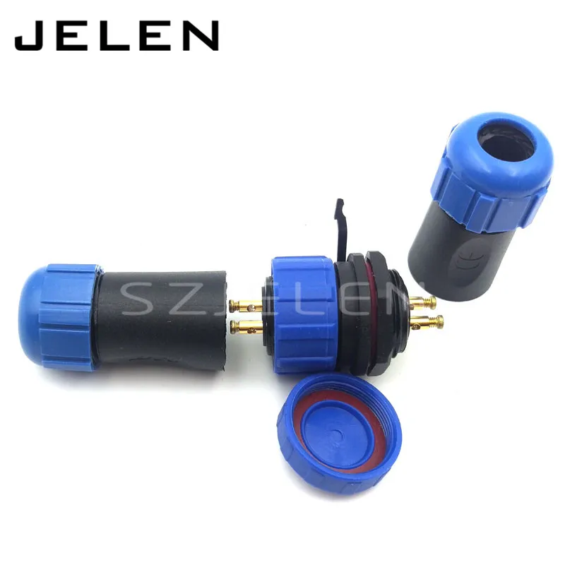 SP2110 водонепроницаемый разъем 2-контактный штекер + гнездо светодиодное