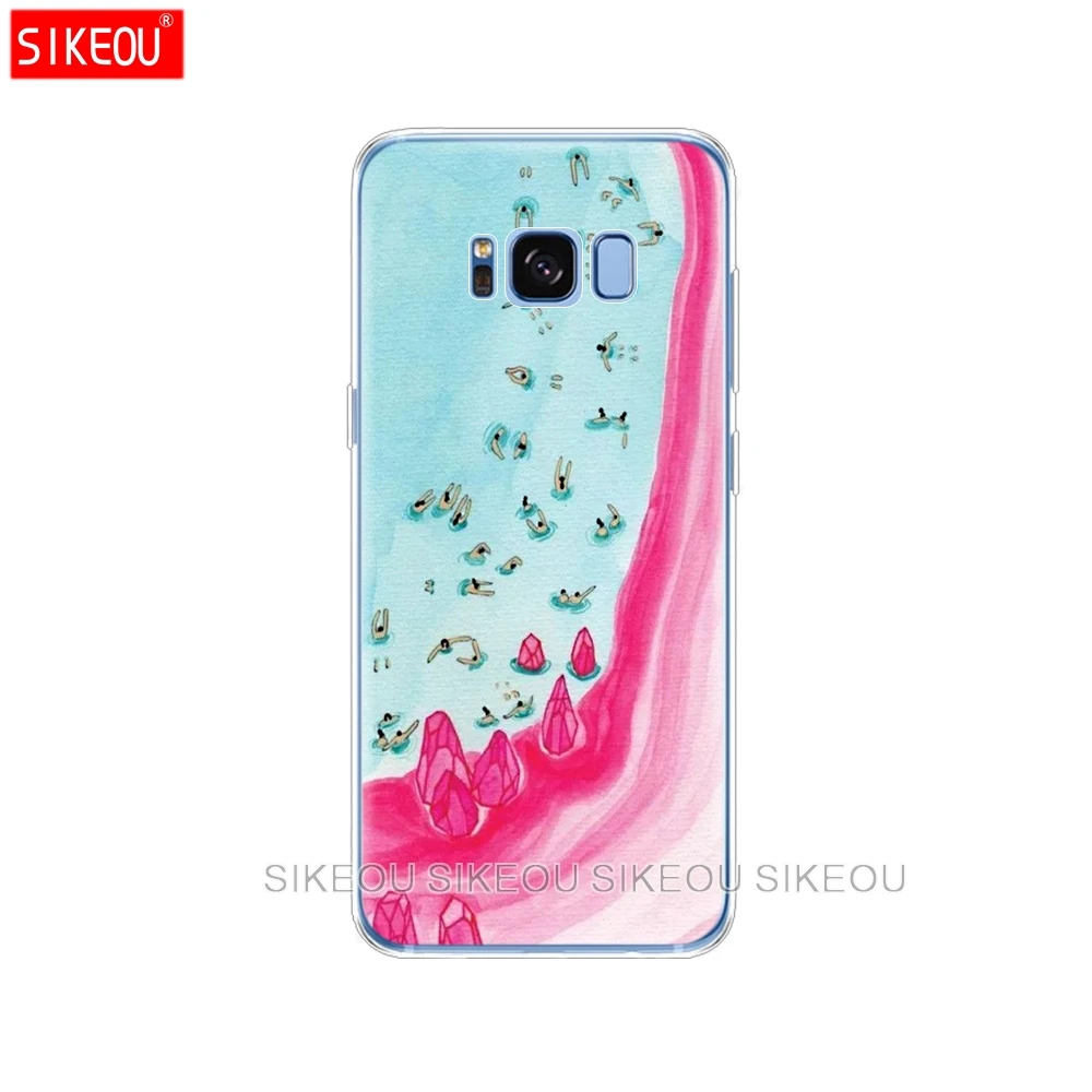 Силиконовый чехол для Samsung Galaxy S9 S8 S7 S6 edge S5 S4 S3 PLUS телефона летнее небо