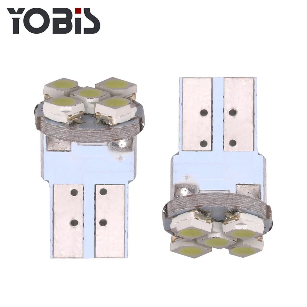 10 шт. T10 W5W 4SMD автомобильный клиновидный Белый светодиодный 12В Canbus без ошибок