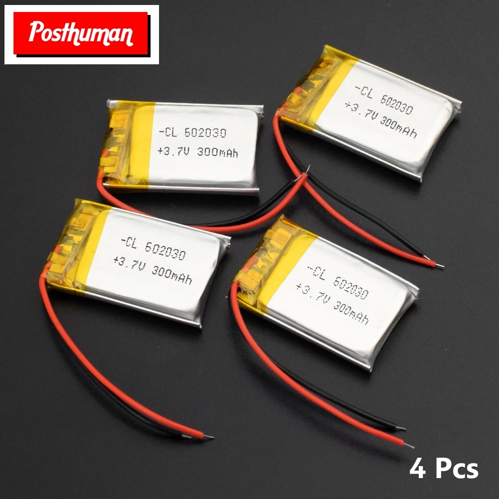 POSTHUMAN 1/2/4x3 7 Вольт Li-Po Ion Lipo Перезаряжаемые батареи 602030 литий-полимерный Батарея для смарт-часов Оборудование для psp светодиодный светильник RC