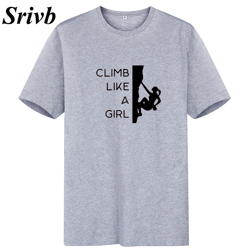 Женская футболка с коротким рукавом Srivb Climb Like A Girl Tumblr хлопковая Футболка принтом