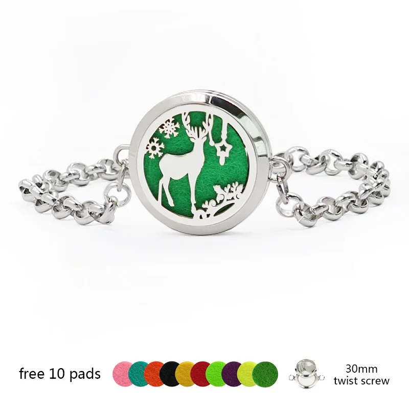 Ароматерапия из нержавеющей стали с изображением оленя браслет эфирными маслами