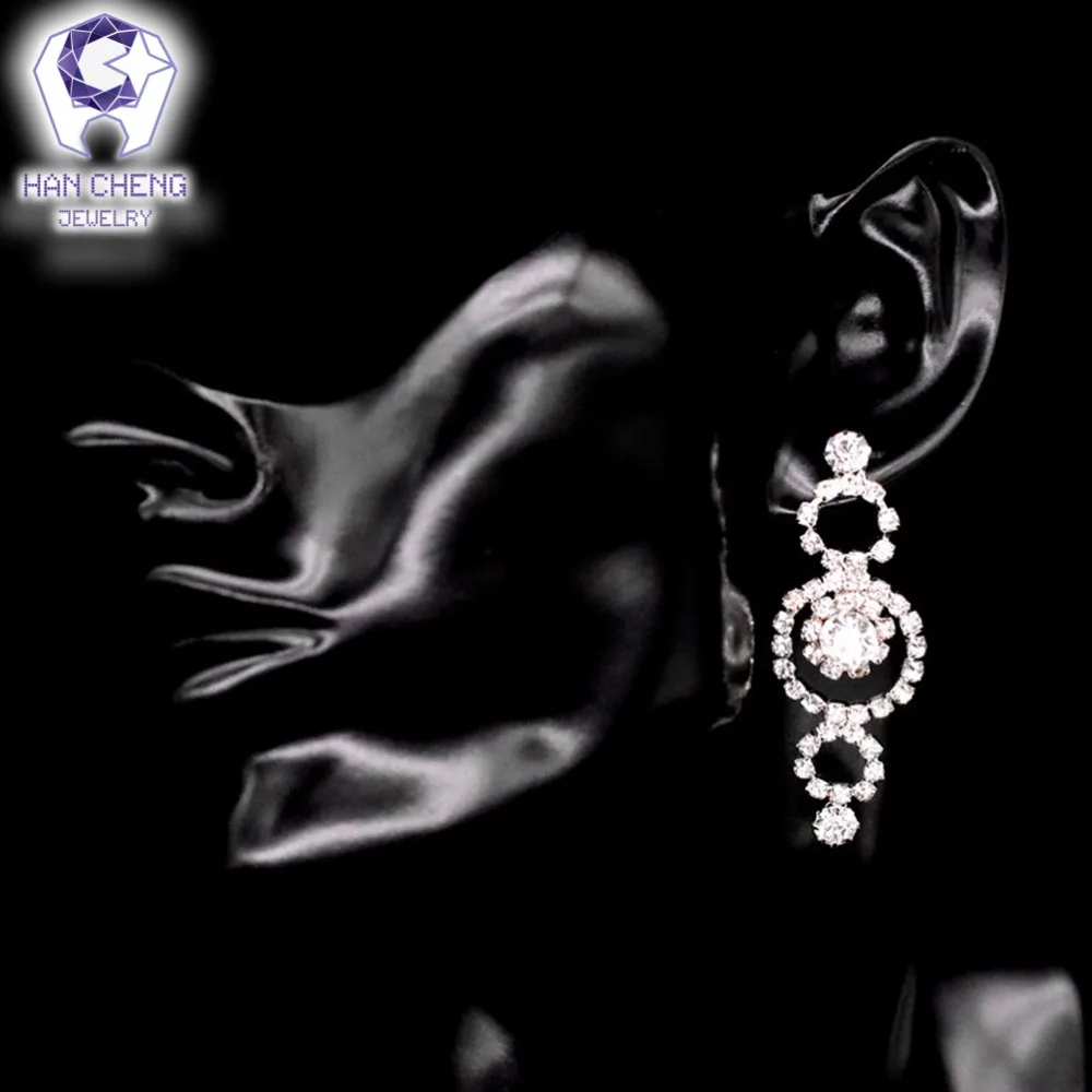HanCheng Fashion Luxury Wedding Silver Plated Bride Rhinestone Hollow Flowers Necklace/Earrings For Women Jewelry Set Parures | Украшения и