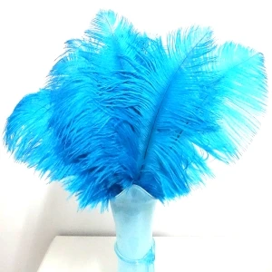 turquoise blue Перо страуса, AAA Качество, 100 шт./лот, белые перья страуса, 12-14 дюймов, 30-35 см, свадебные перья - Цвет: turquoise blue