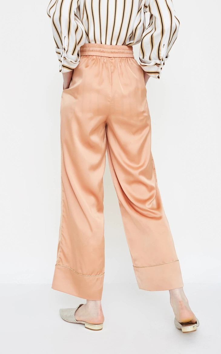 Vero Moda New Women's Elasticized Waist Casual Cropoed Wide-leg Pajama Sleepwear Pants |3182P7504