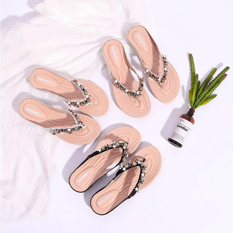 2019 летние шлёпанцы для женщин модные шлепанцы Вьетнамки повседневное обувь со