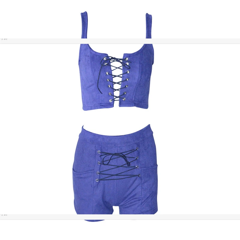 2018 Летний стиль 5 цветов Кружево до Ленты укороченный топ и Шорты для женщин