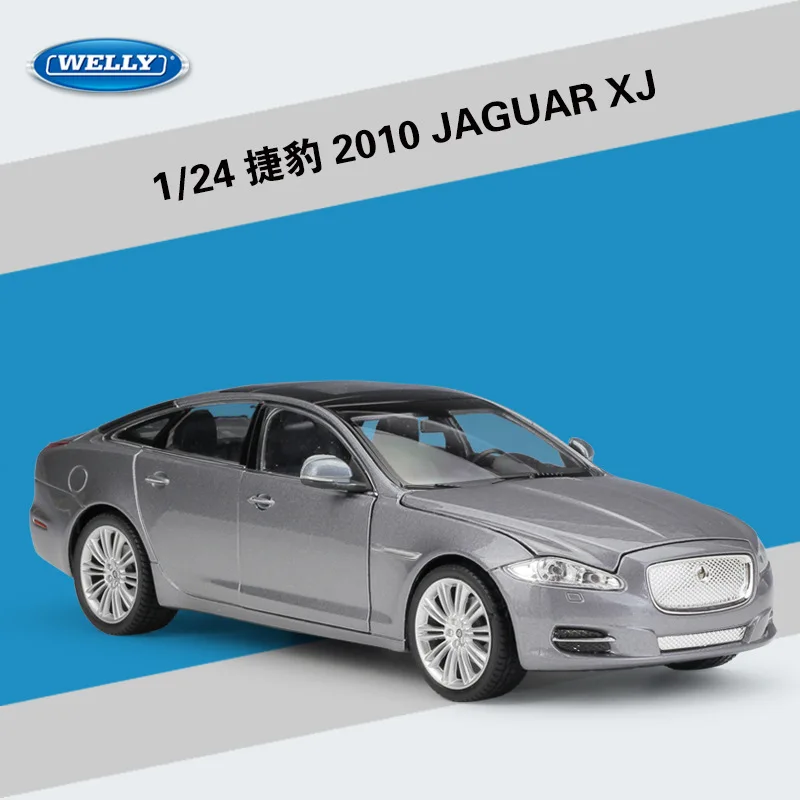 Welly 1:24 литая под давлением литая модель автомобиля игрушка для JAGUARed XJ с рулевым колесом управление передним колесом рулевая игрушка автомобиль для ребенка с коробкой