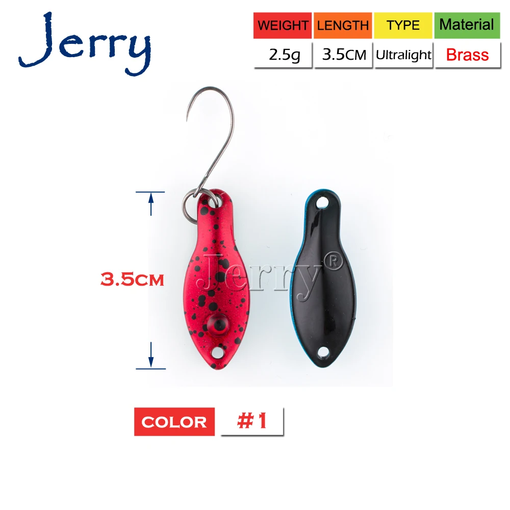 Jerry 1,4 г, 2,5 г Сверхлегкий Воблер для рыболовной наживки металлическая приманка для форели мини Рыболовные ложки латунные ложки для форели