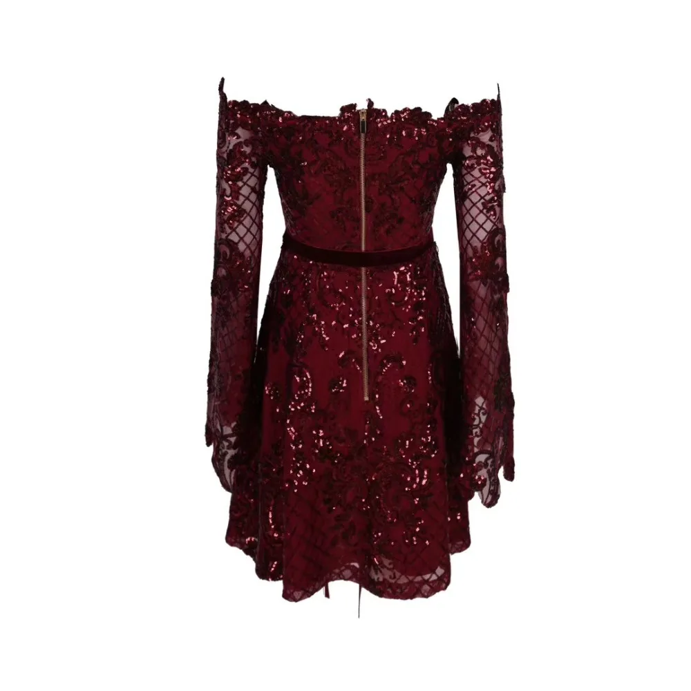 Женское роскошное сексуальное платье с открытыми плечами блестками