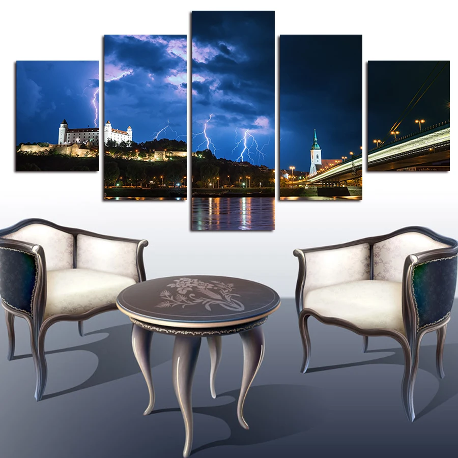 Картина Настенная Куадрос Молния в темное время суток 2016|print pictures canvas|picture canvasprints |