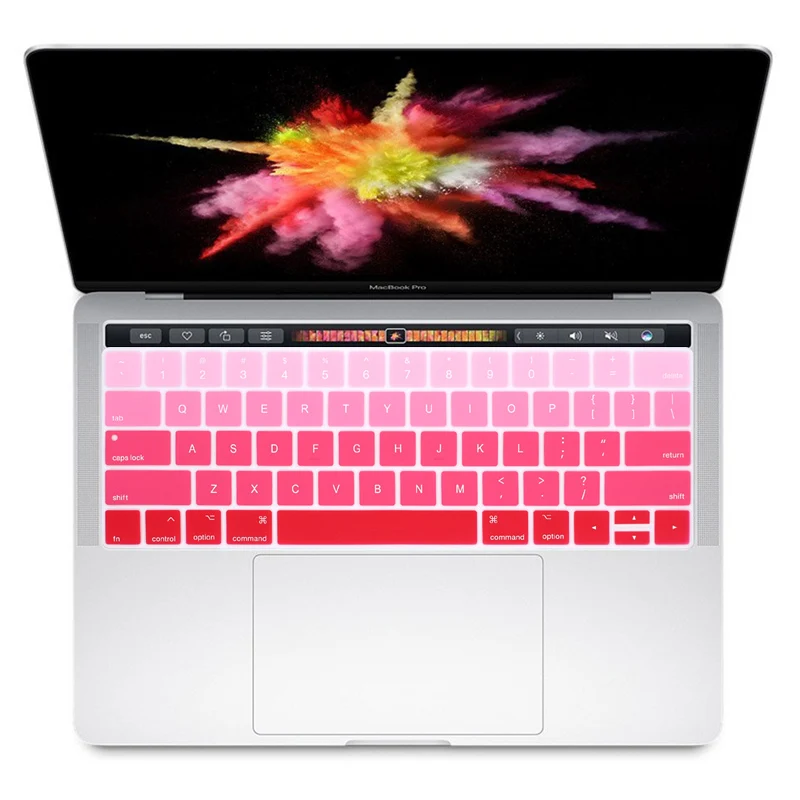 Силиконовый чехол для клавиатуры с английской раскладкой MacBook Pro 13 15 Retina Touch Bar A1989