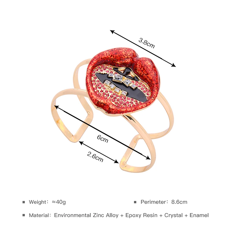 Оптовая цена красные эмалированные хрустальные браслеты для губ новинка 2017