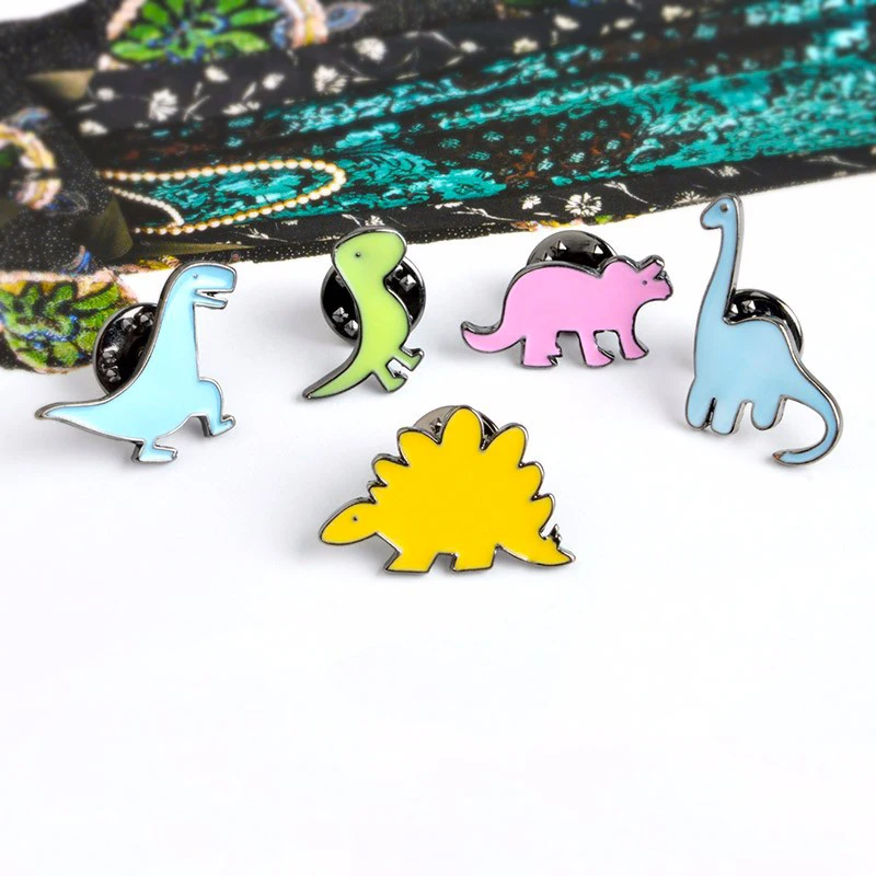 Милая Цветная брошь в виде динозавра из мультфильма игла дракона джинсовая