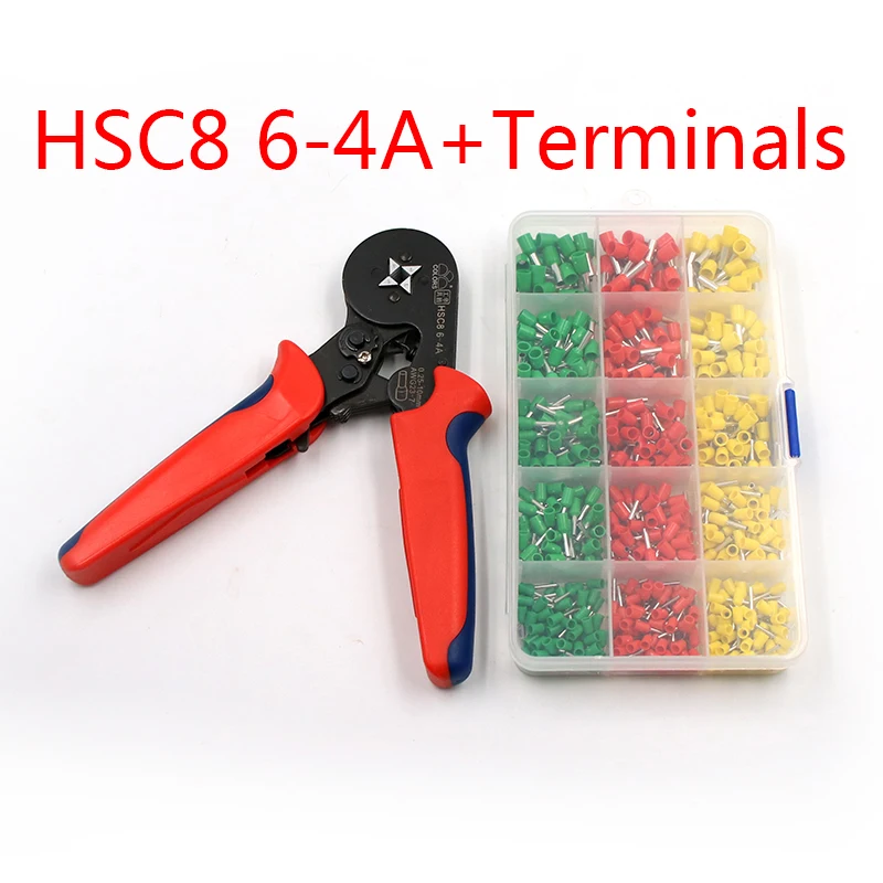 HSC864A add terminal FASEN HSC8 6-4 HSC8 6-6 саморегулируемые плоскогубцы мини-типа 0,25-6 мм2 0,25-10 мм2 плоскогубцы ручные инструменты VE терминалы Разъемы - Цвет: HSC864A add terminal