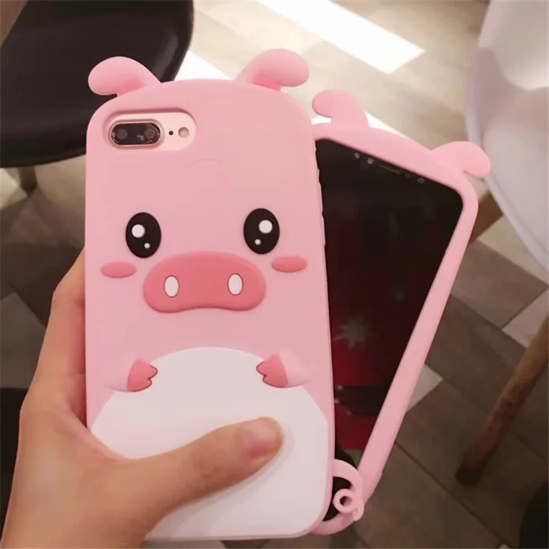 Чехол для телефона UVR 3D Pig Animal Iphone XR X 6s 7 8 PLUS задняя крышка мобильный телефон чехлы