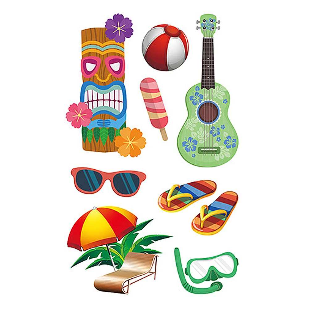 5 шт. Гавайские вечерние наклейки с фламинго для мальчиков и девочек водостойкие