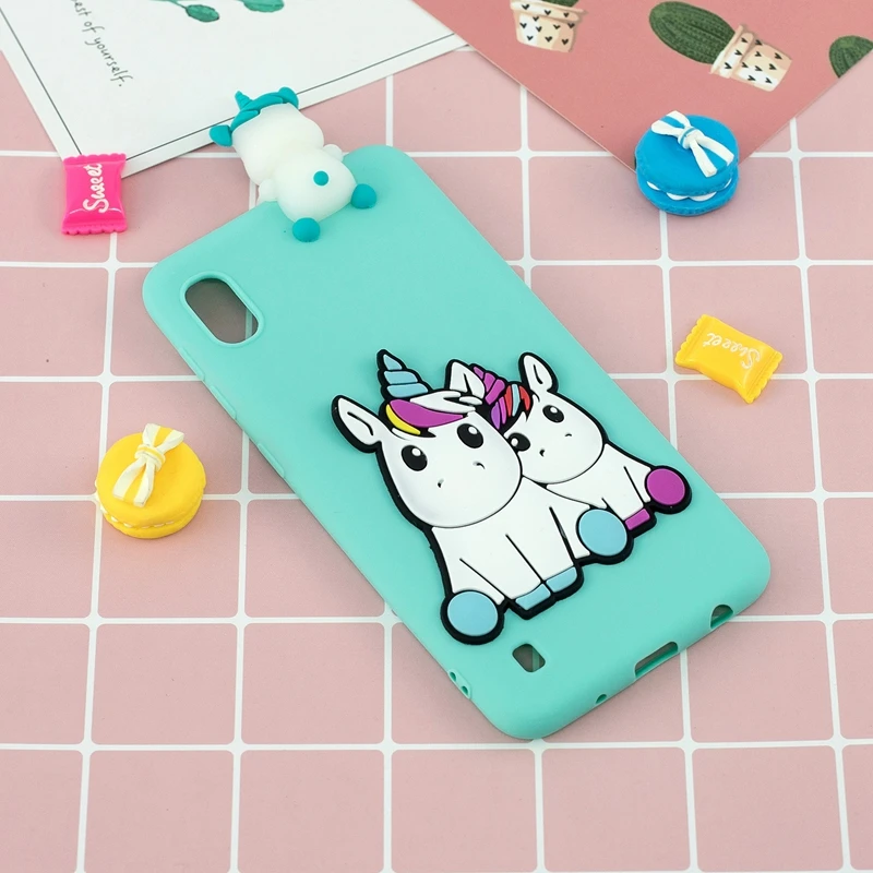 Силиконовый чехол с 3D единорогом для Samsung A10 милый мультяшными игрушками мягкий