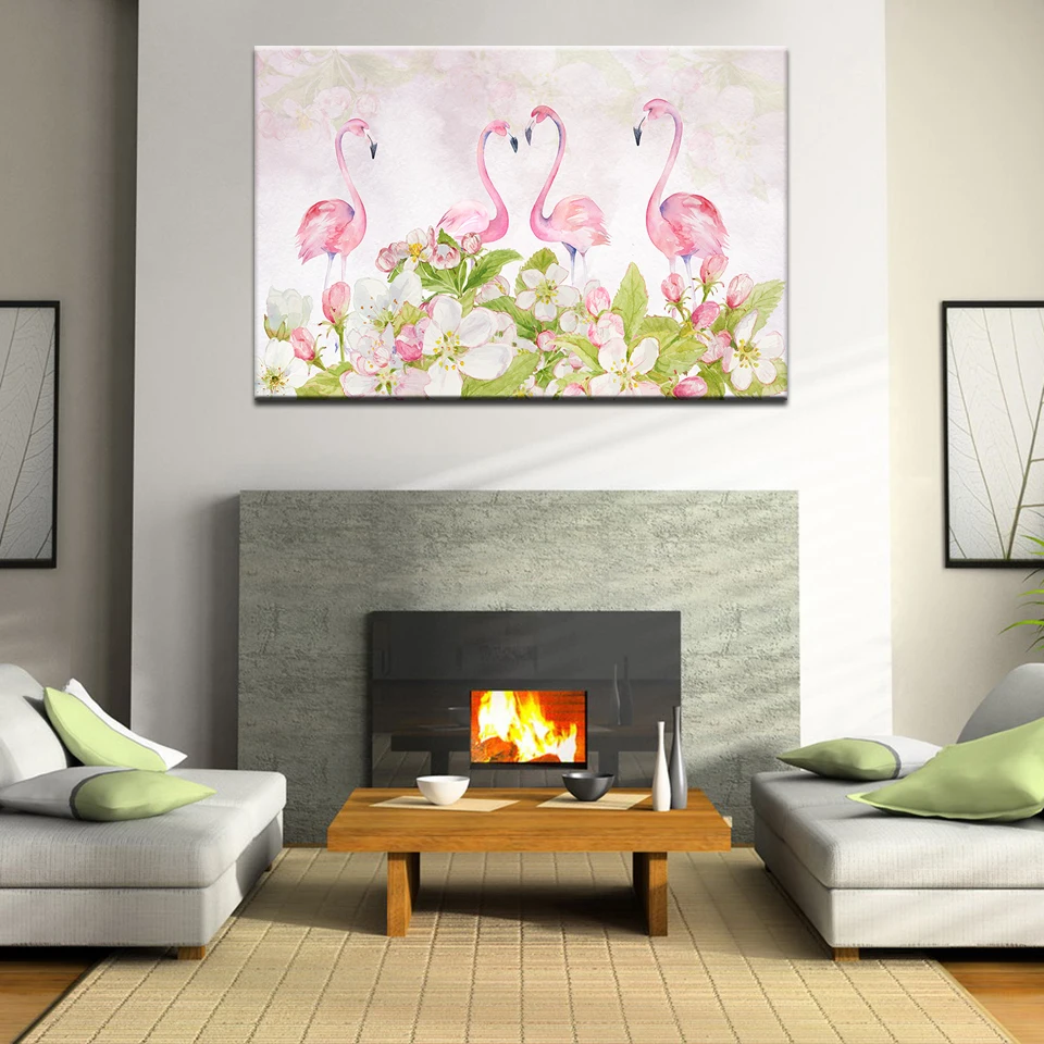 Настенные художественные работы Акварельные Цветы холщовая картина анимальный