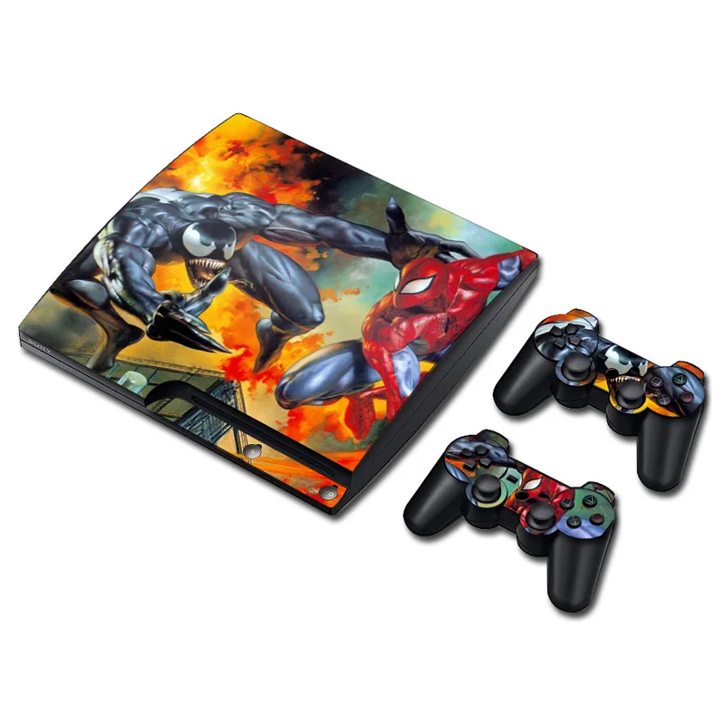 Марвел Человек-паук Кожа Наклейка для PS3 Slim playstation 3 консоли и контроллеры для PS3 скины наклейки Винил