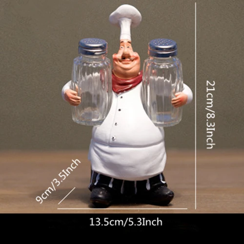 Glass Pepper Pot VILEAD 23 см 21 см 27 см смолы шеф-повара функция фигурки открывалка для бутылок доска для сообщений соль и перец может креативный бар Домашний орнамент - Цвет: Glass Pepper Pot