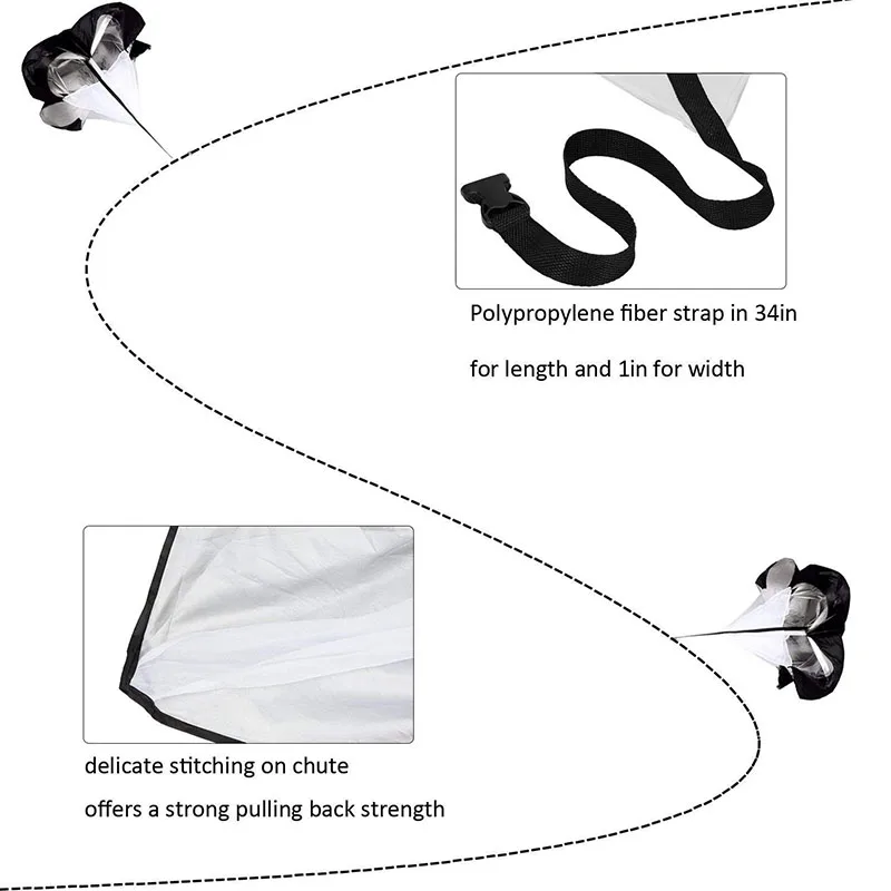 Скоростной парашют для бега сопротивления 56 дюймов зонт тренировка спринт