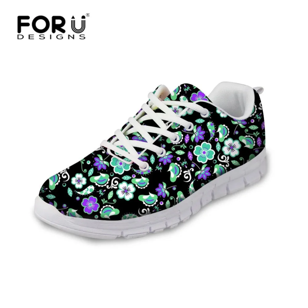 Женские кроссовки с бабочками FORUDESIGNS черные мягкие на плоской подошве со