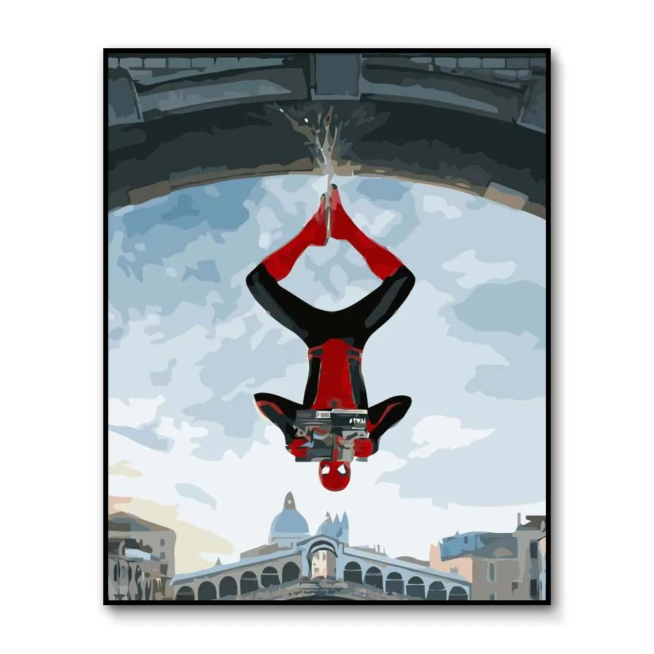 zhizhuxia12 Том Холланд плакат Человек-паук далеко от дома живопись по номерам Marvel картины по номерам на холсте плакат Мстителей - Цвет: zhizhuxia12